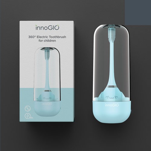 InnoGio, Soniczna elektryczna szczoteczka do zębów dla dzieci z funkcją 360° - niebieska InnoGio, Soniczna elektryczna szczoteczka do zębów dla dzieci z funkcją 360° - niebieska