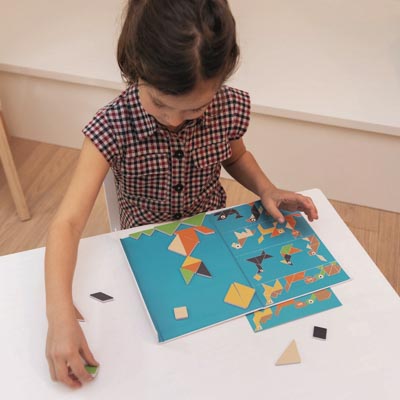 Scratch, magnetyczna układanka - kształty i kolory Tangram