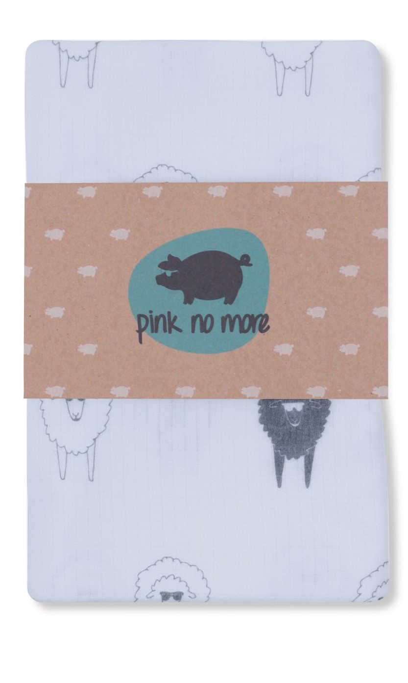 Muślinowa chusta - gangsta owce 120x120cm