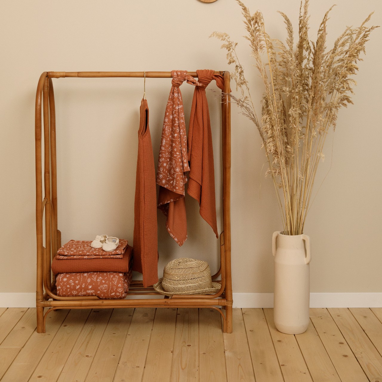 Little Dutch, Śpiworek do spania z odpinanymi rękawkami 70 cm Wild Flowers Rust