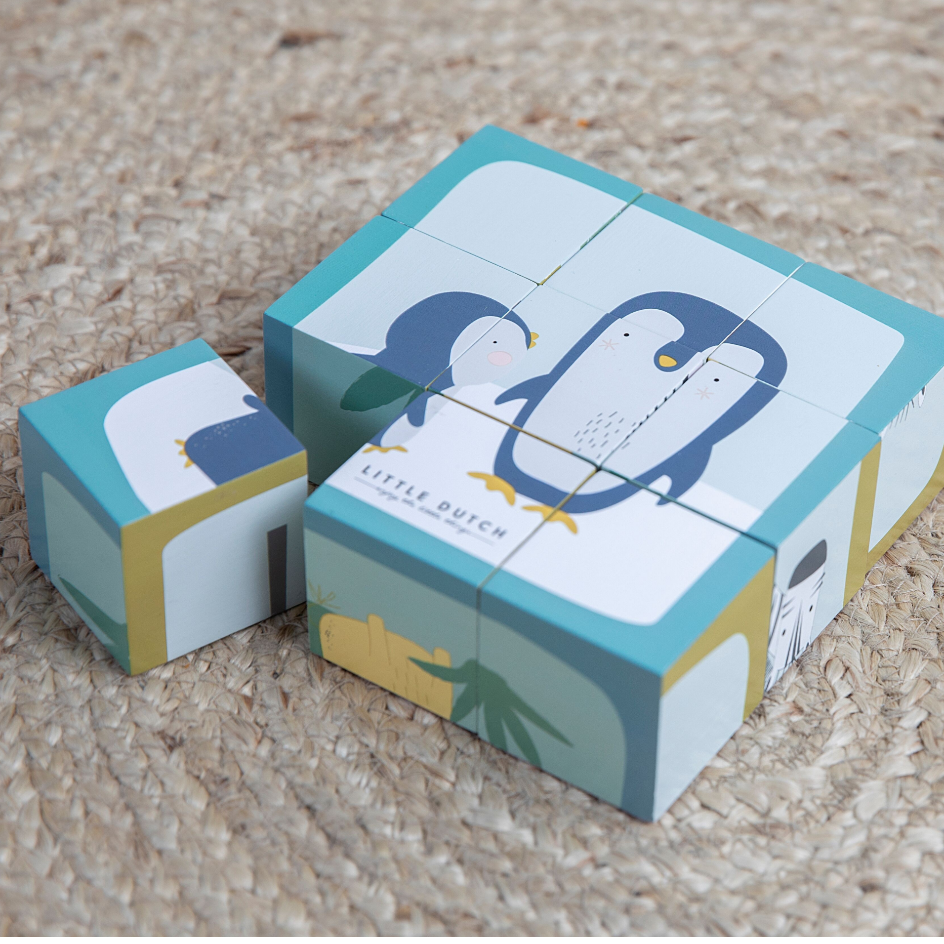 Little Dutch, Puzzle-kostki 9 elementów Zwierzątka