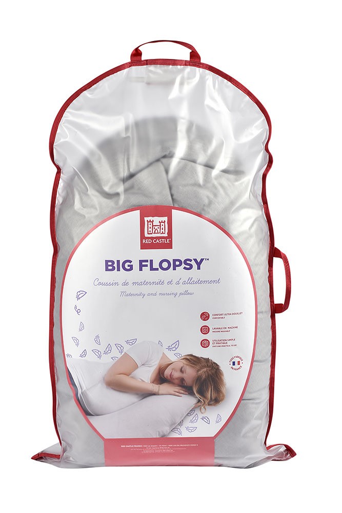 Red Castle, Ergonomiczna poduszka rogal dla kobiet w ciąży i karmiących Big Flopsy Fleur de coton Pearl grey Red Castle, Ergonomiczna poduszka rogal dla kobiet w ciąży i karmiących Big Flopsy Fleur de coton Pearl grey