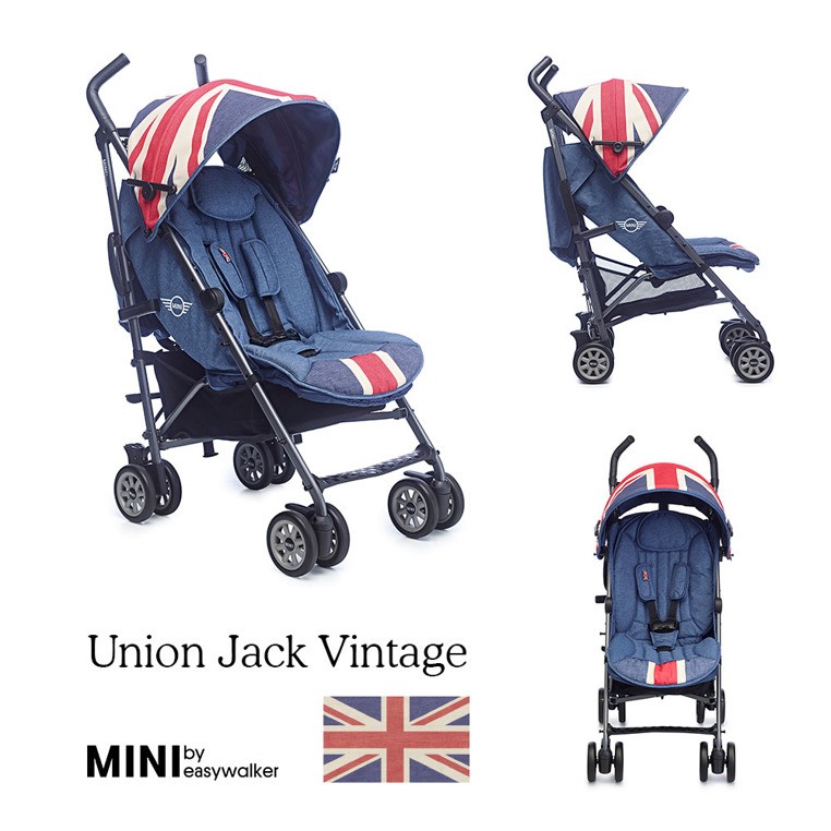 Easywalker, Wózek spacerowy z osłonką przeciwdeszczową 6,5kg Union Jack Vintage Easywalker, Wózek spacerowy z osłonką przeciwdeszczową 6,5kg Union Jack Vintage