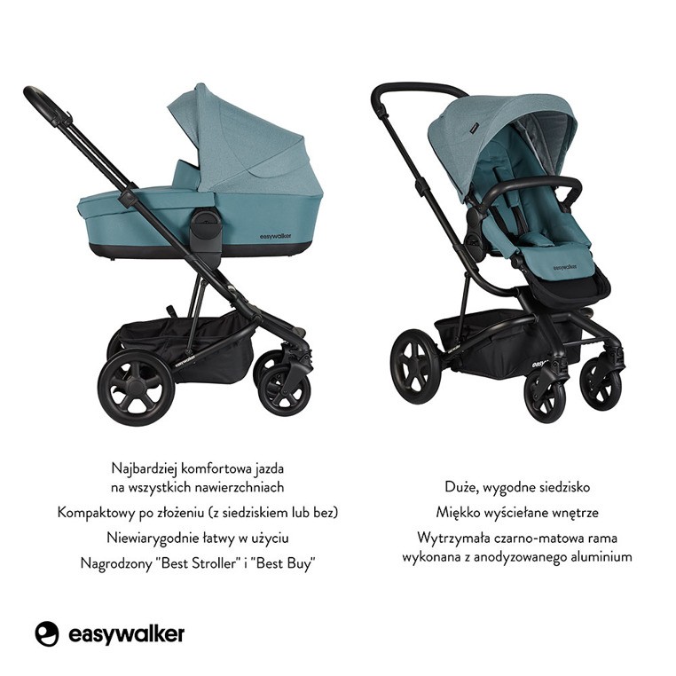 Easywalker, Harvey² Wózek głęboko-spacerowy Ocean Blue (zawiera stelaż, siedzisko z budką i pałąkiem) Easywalker, Harvey² Wózek głęboko-spacerowy Ocean Blue (zawiera stelaż, siedzisko z budką i pałąkiem)