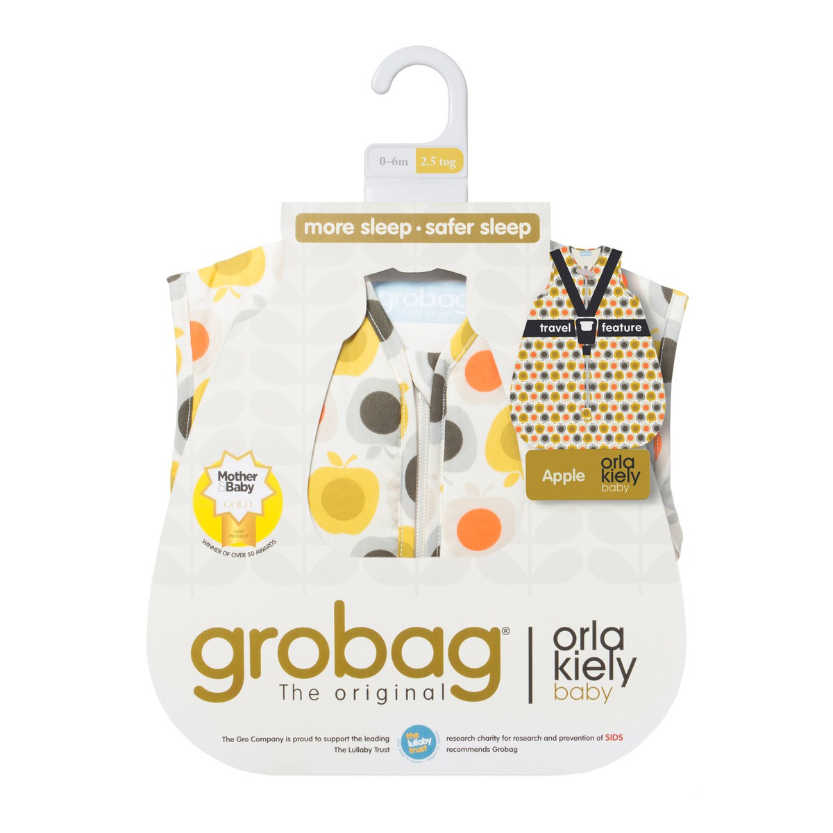 Gro Company, Śpiworek Orla Kiely Apple Travel 2,5 tog, 0-6 m-cy Gro Company, Śpiworek Orla Kiely Apple Travel 2,5 tog, 0-6 m-cy