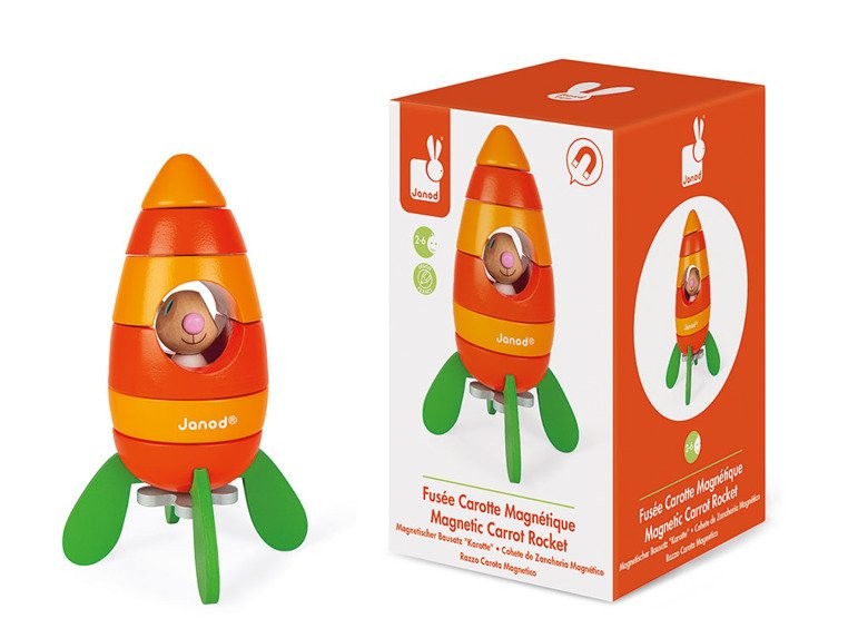 Janod, Rakieta drewniana magnetyczna marchewka z Królikiem