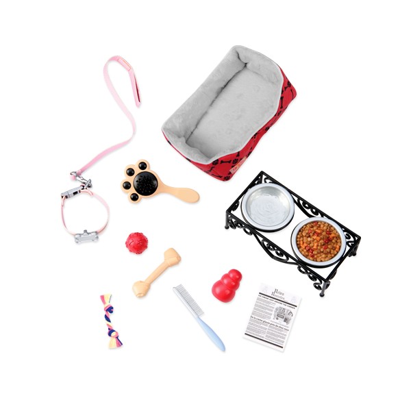 Our Generation, Zestaw Lalka dba o swojego pieska – legowisko dla psa, miski z karmą i wodą, akcesoria do pielęgnacji pupila