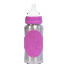 Pacific Baby, Butelka ze smoczkiem GroGrow 300 ml Silver Pink