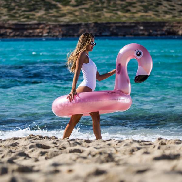The Swim Essentials, Koło do pływania Rose Gold Flamingo 95 cm