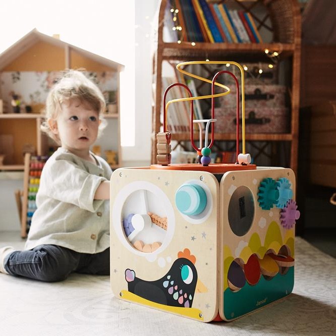 Janod, Wielofunkcyjna kostka edukacyjna z pętlą duża Janod, Wielofunkcyjna kostka edukacyjna z pętlą duża