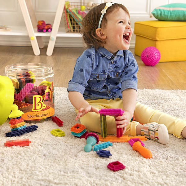 Btoys, klocki jeżyki w słoju Stackadoos