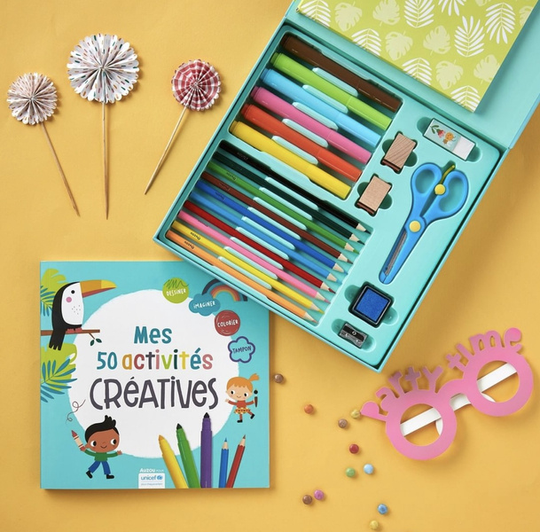 Auzou, Zestaw artystyczny z kredkami i flamastrami Uczę się rysować