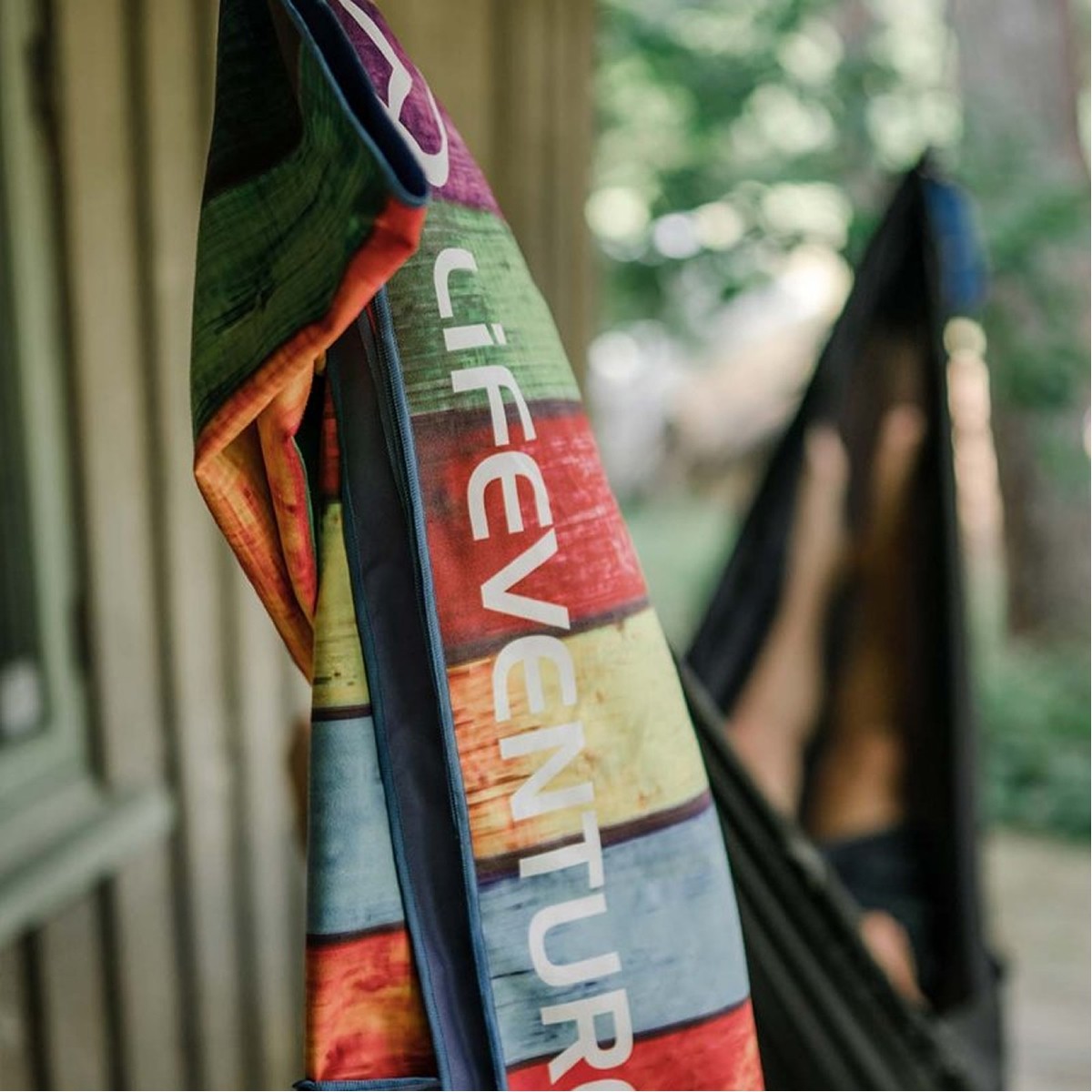 LittleLife, Ręcznik szybkoschnący Soft Fibre Lifeventure - Striped Planks 150x90 cm