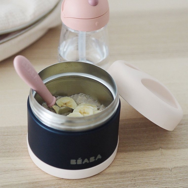 Beaba, Pojemnik - termos obiadowy ze stali nierdzewnej z hermetycznym zamknięciem duży 500 ml light pink/night blue Beaba, Pojemnik - termos obiadowy ze stali nierdzewnej z hermetycznym zamknięciem duży 500 ml light pink/night blue