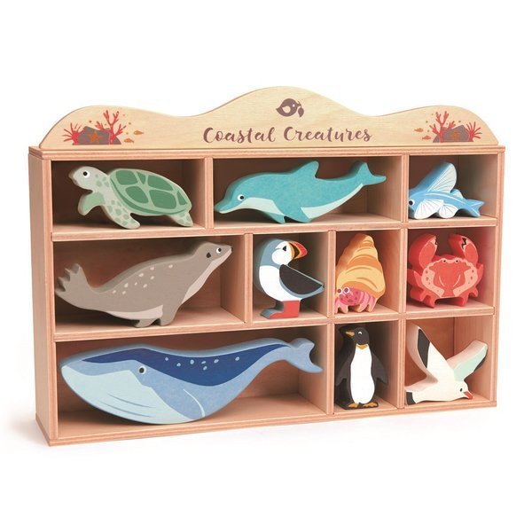 Tender Leaf Toys, Drewniane figurki do zabawy - zwierzęta morskie