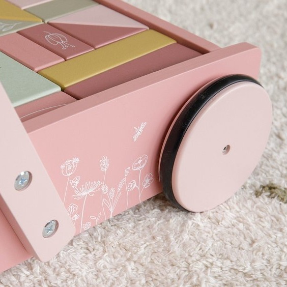 Little Dutch, Wózek z klockami Róż Flowers Little Dutch, Wózek z klockami Róż Flowers