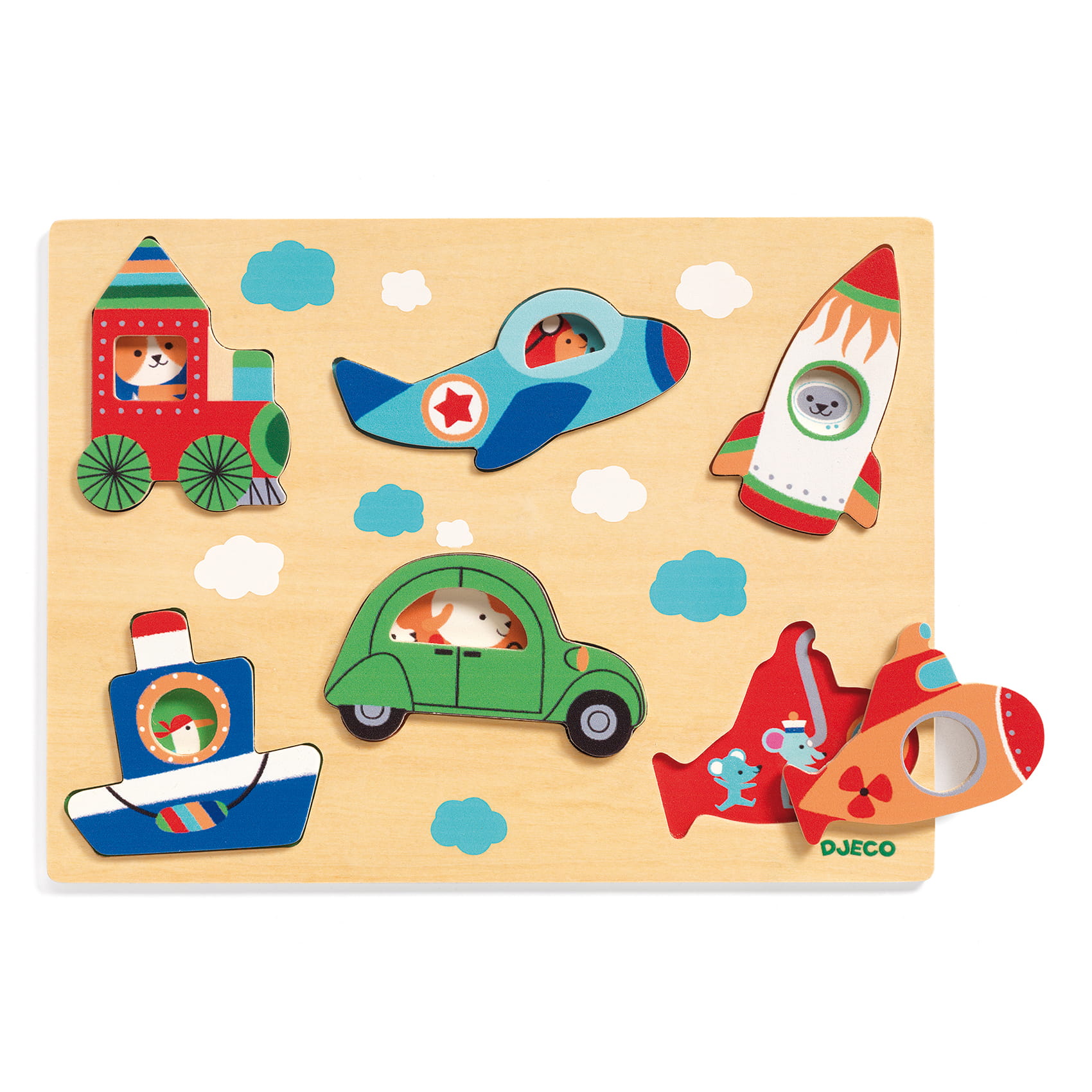 Djeco, Drewniane puzzle Pojazdy Djeco, Drewniane puzzle Pojazdy