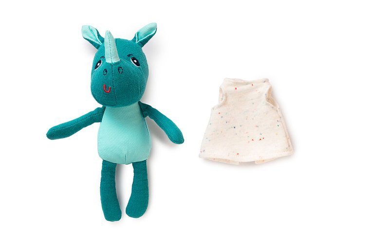 Lilliputiens, Mini - przytulanki rodzina nosorożców z rozkładaną matą Nosorożec Marius 2 lata+