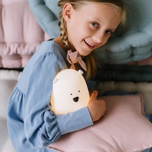 Lampka miś biała z pilotem