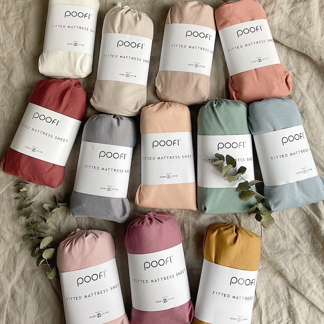 Poofi, Prześcieradło do łóżeczka 60x120cm  pudrowy