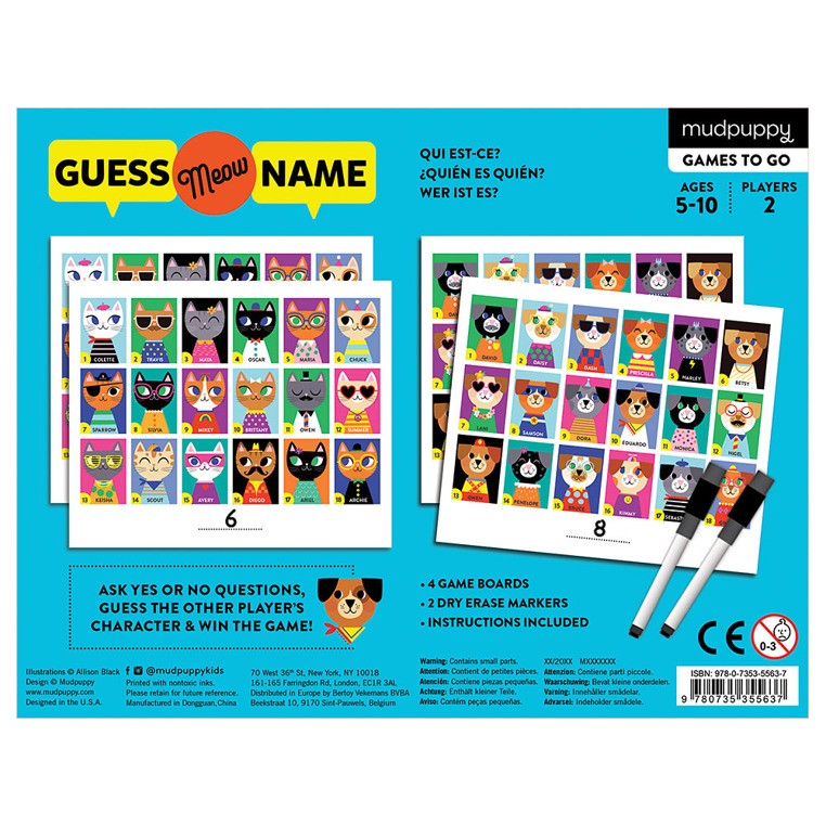 Mudpuppy, Gra Zgadnij kto to Koty i psy