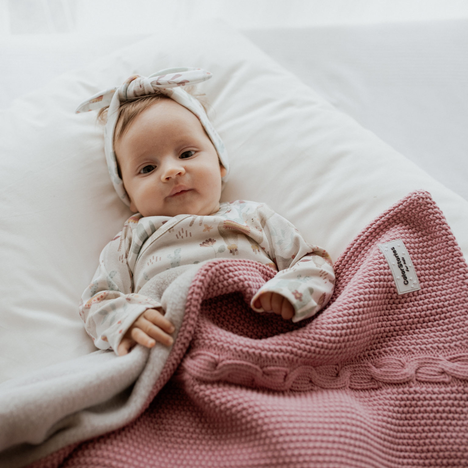 ColorStories, Kocyk bawełniany z polarem - Wrzosowy róż