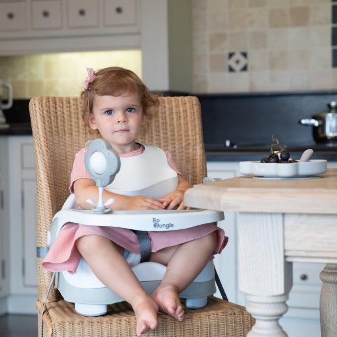 BO JUNGLE, B-Śliniak silikonowy z kieszonką - Pink