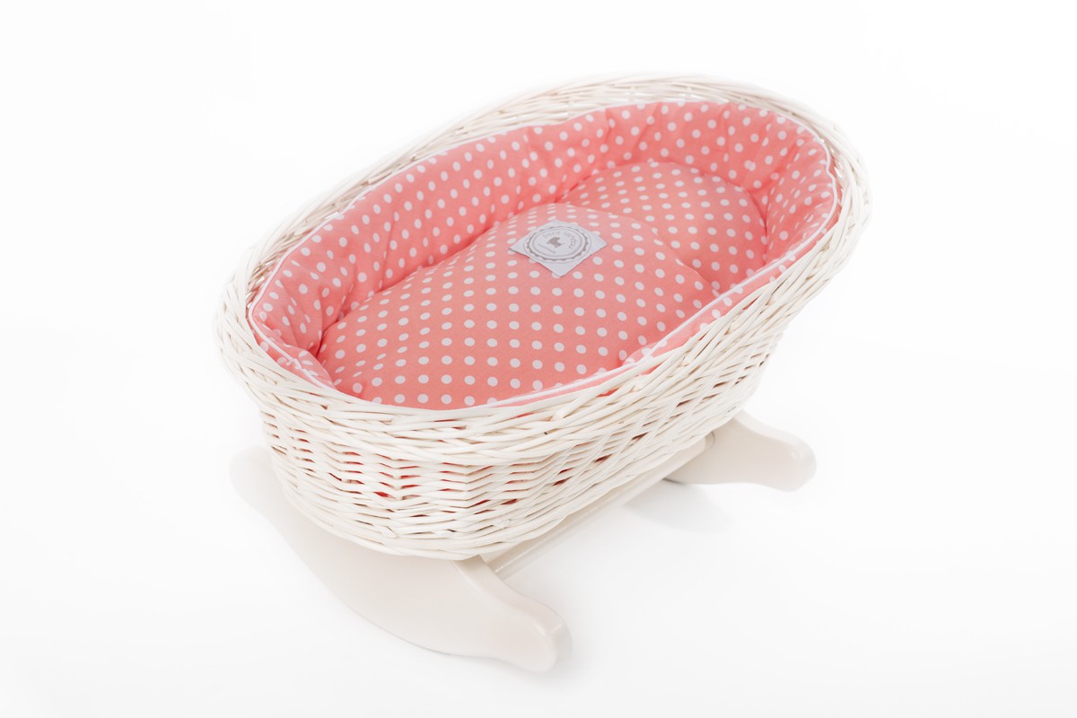 Kołyska biała/koral