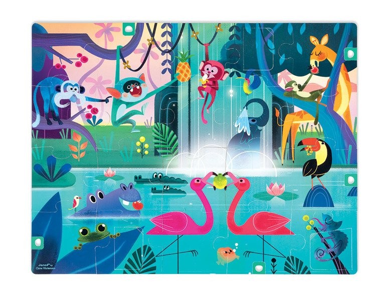 Janod, Puzzle z niespodzianką 20 elementów Uczta w dżungli