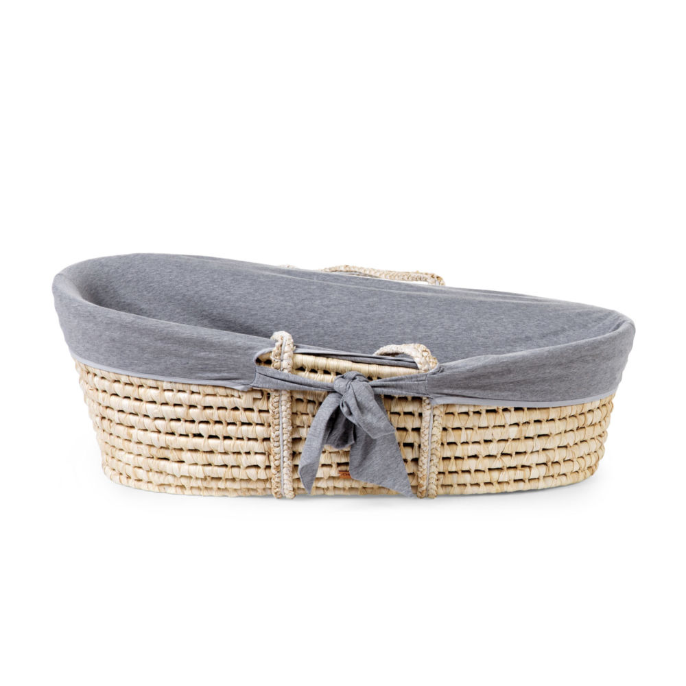 Childhome, Kosz Mojżesza Basic z materacykiem + Pokrowiec Jersey Grey