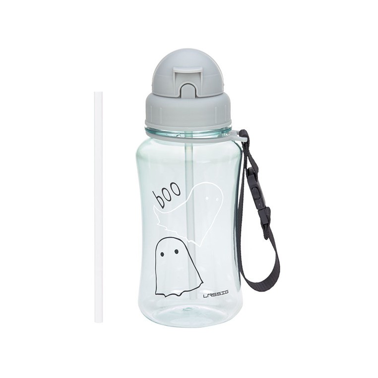 Lassig, Bidon z zapasową słomką Little Spookies Aqua