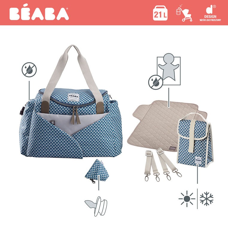 Beaba, Torba dla mamy Sydney PLAY PRINT blue Beaba, Torba dla mamy Sydney PLAY PRINT blue