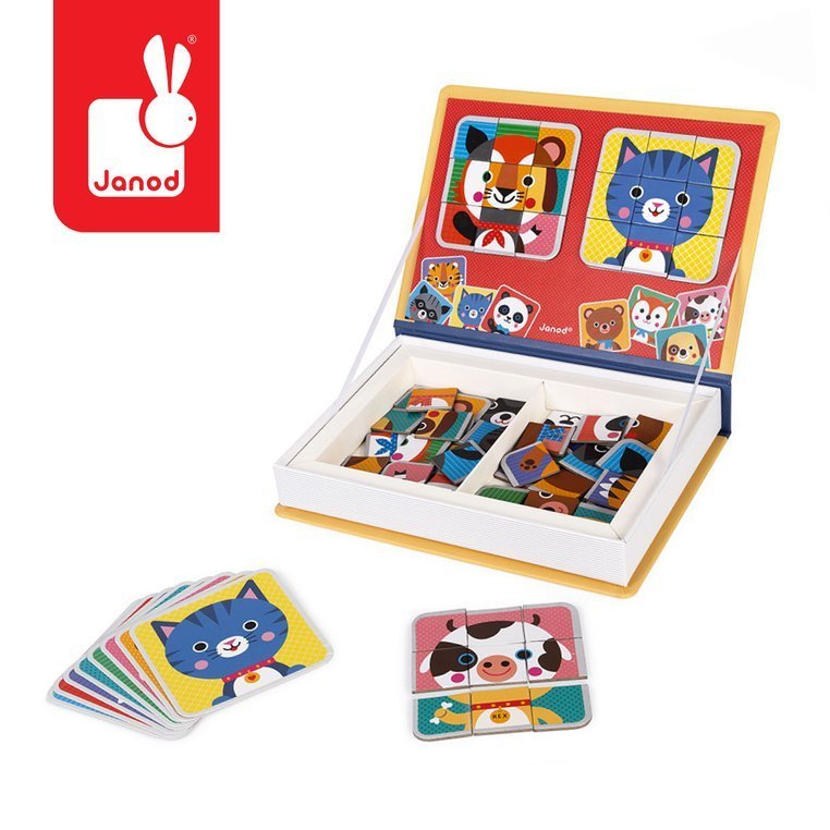 Janod, Magnetyczna układanka Puzzle zwierzątka Magnetibook
