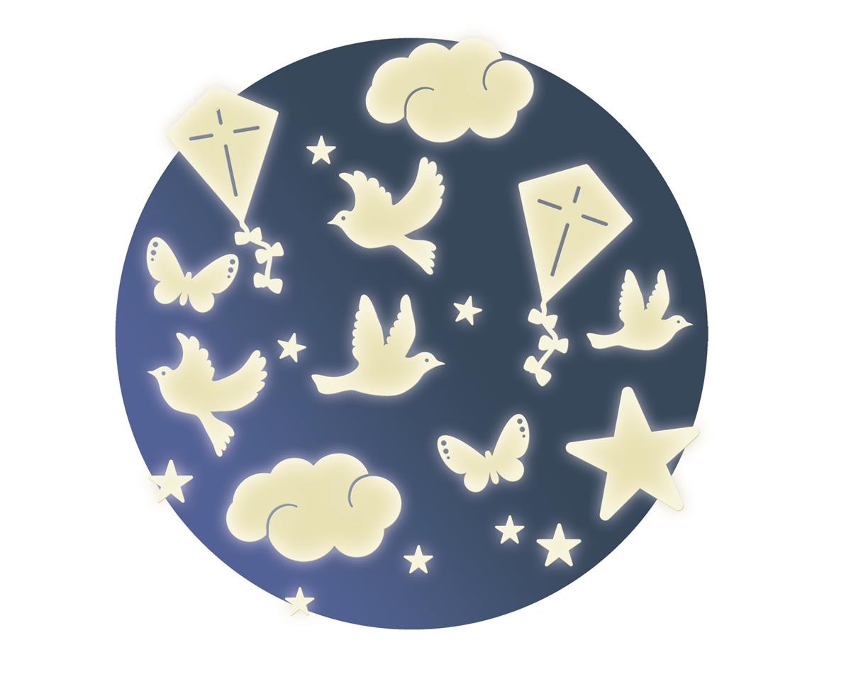 Djeco, Fluorescencyjne naklejki Na Niebie