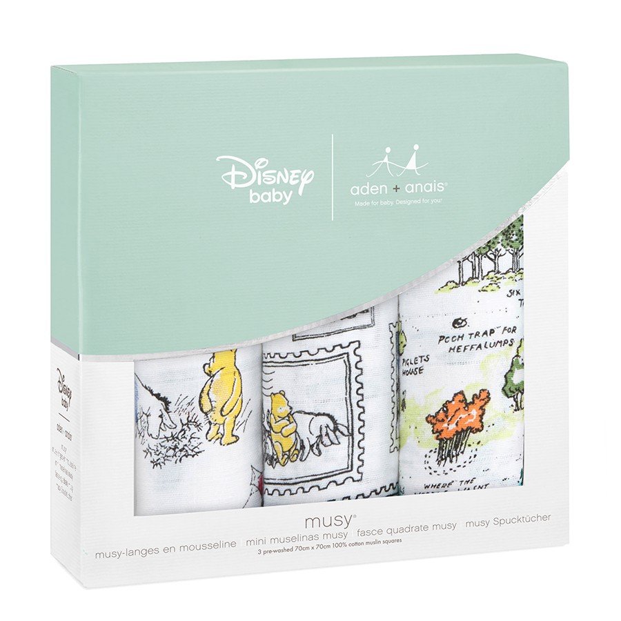 Aden & Anais, Zestaw 3 pieluszek 70x70 winnie the pooh Aden & Anais, Zestaw 3 pieluszek 70x70 winnie the pooh