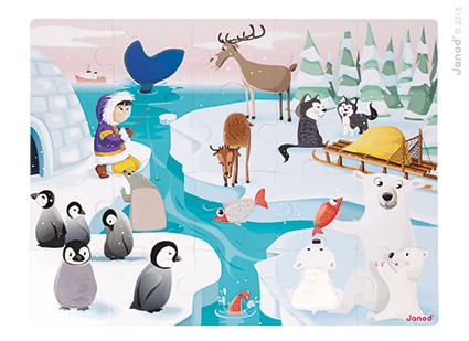 Janod, puzzle sensoryczne 20 elementów Lodowa kraina Janod, puzzle sensoryczne 20 elementów Lodowa kraina