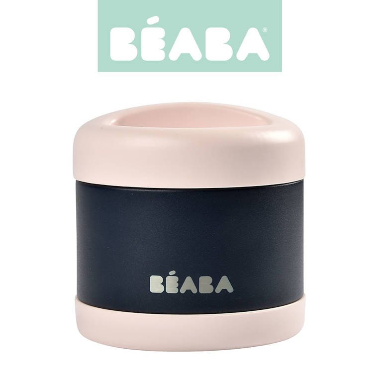 Beaba, Pojemnik - termos obiadowy ze stali nierdzewnej z hermetycznym zamknięciem duży 500 ml light pink/night blue Beaba, Pojemnik - termos obiadowy ze stali nierdzewnej z hermetycznym zamknięciem duży 500 ml light pink/night blue