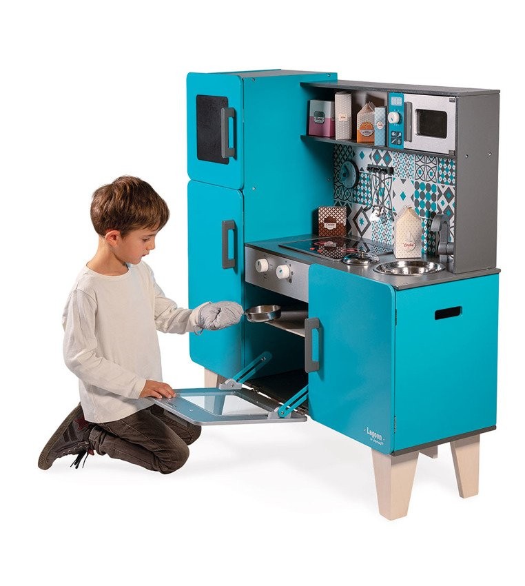 Janod, Kuchnia drewniana XL z dźwiękiem i 15 akcesoriami Lagoon