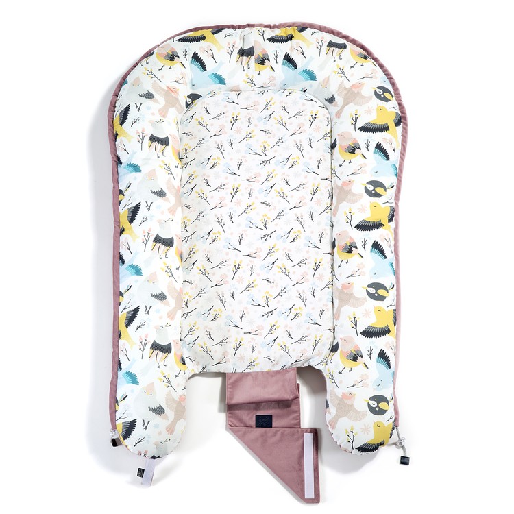 La Millou, Velvet Collection - Baby Nest - Cute Birds - French Lawender La Millou, Velvet Collection - Baby Nest - Cute Birds - French Lawender