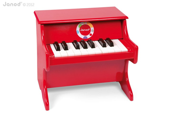 Janod, czerwone pianino Confetti, Janod, czerwone pianino Confetti,