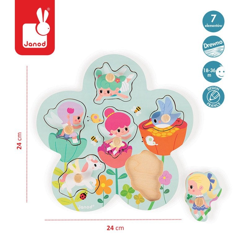 Janod, Puzzle drewniane Wesołe Wróżki