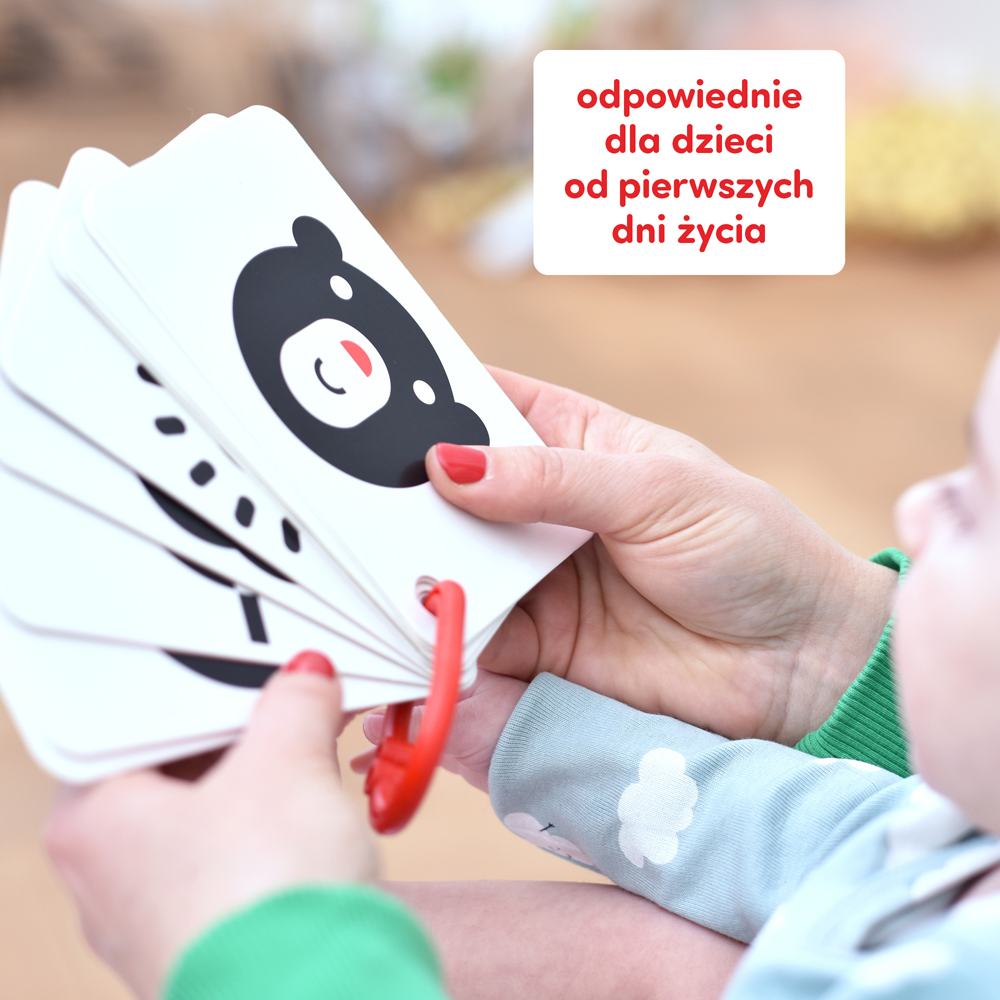 Czuczu, karty kontrastowe na kółeczku dla dzieci 0 miesięcy + Czuczu, karty kontrastowe na kółeczku dla dzieci 0 miesięcy +