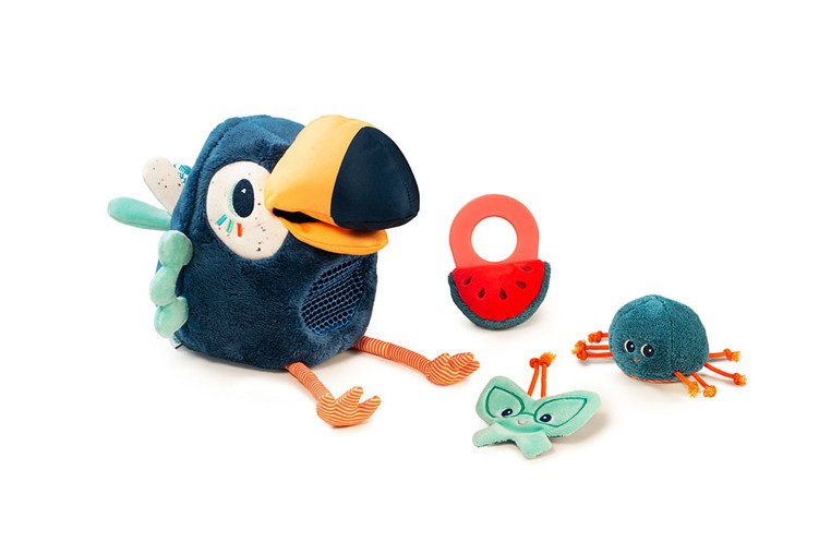 Lilliputiens, Przytulanka aktywizująca wielofunkcyjna głodny Tukan Pablo 9 m+