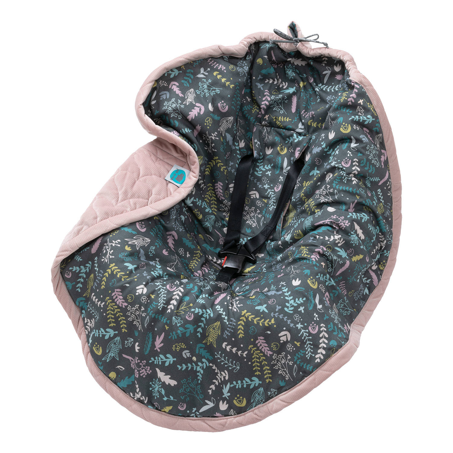 Pink No More, Otulacz do fotelika Pudrowy róż botanic