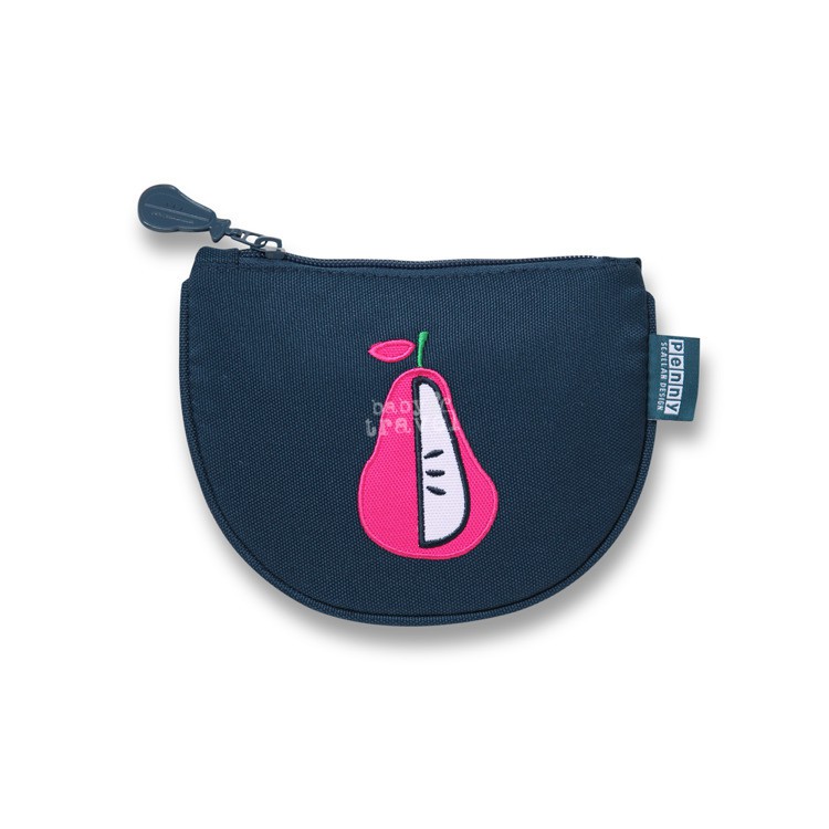 Portmonetka dla dziewczynki biało-granatowa w gruszki