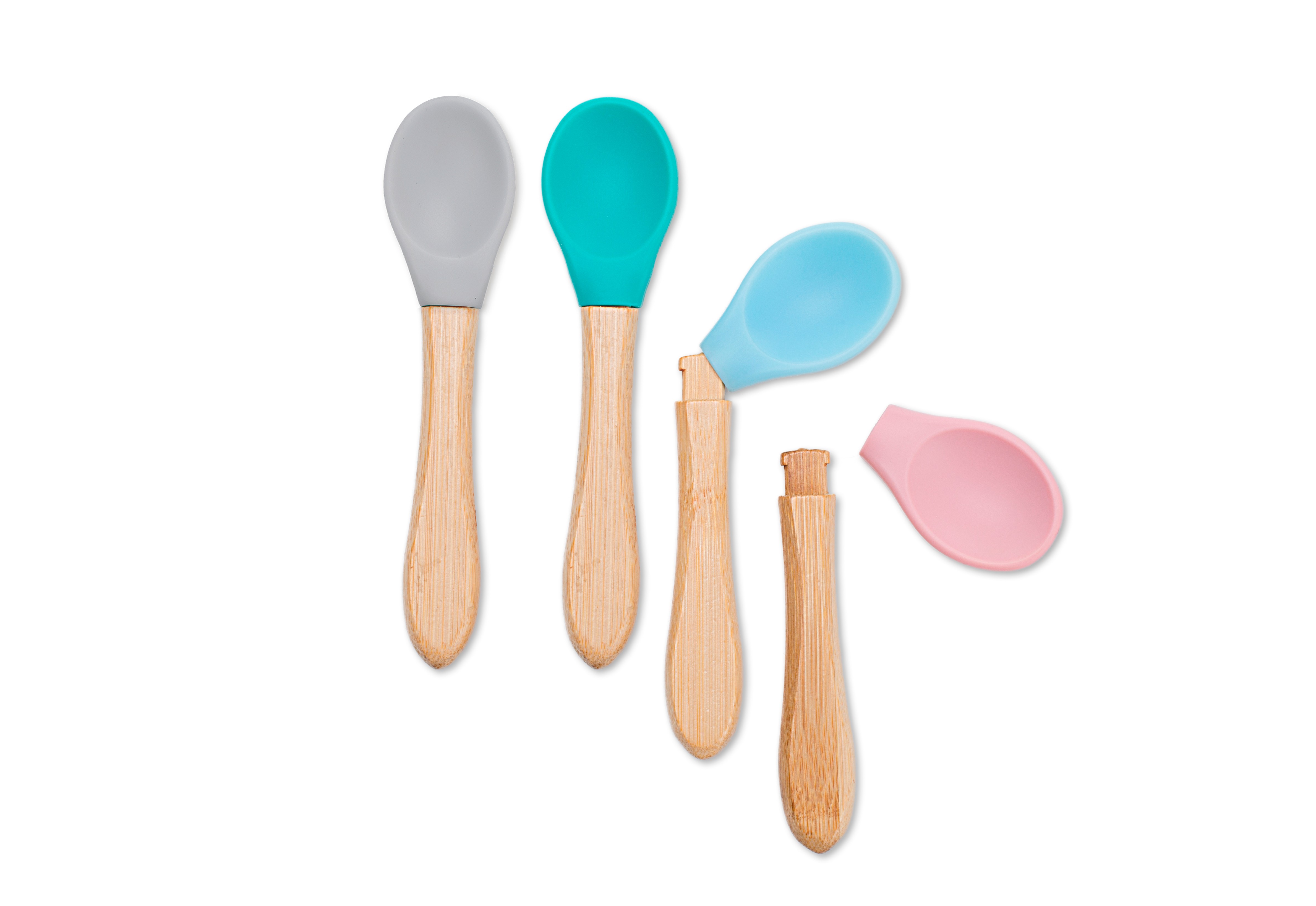 Minikoioi, Łyżeczki do nauki samodzielnego jedzenia zielona niebieska