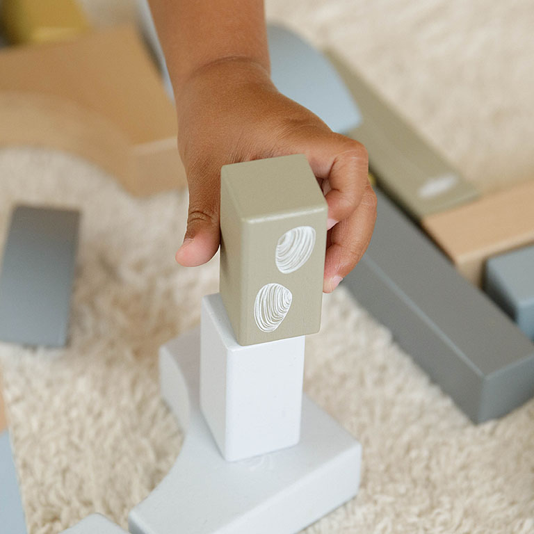 Little Dutch, Wózek z klockami Błękit Ocean