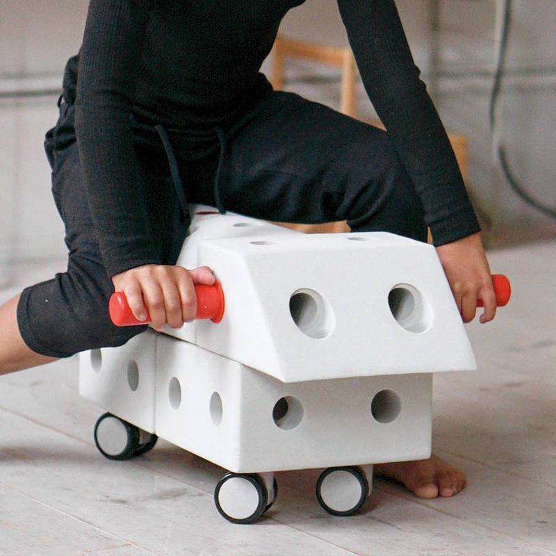 MODU, Explorer kit 8in1 - jeździk i Kreatywne klocki rozwijające motorykę dużą - żółte MODU, Explorer kit 8in1 - jeździk i Kreatywne klocki rozwijające motorykę dużą - żółte