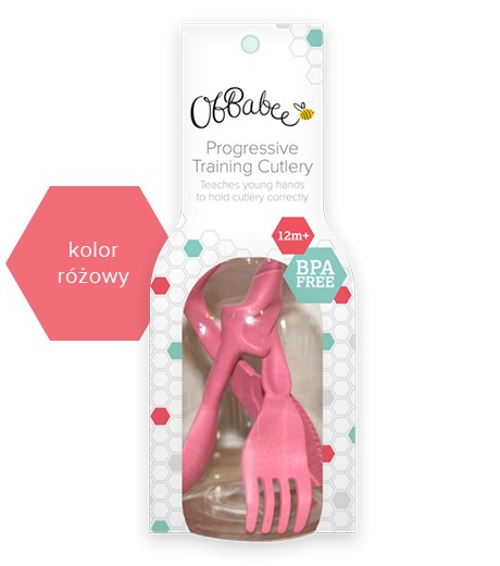 ObBabee, Sztućce różowe ObBabee, Sztućce różowe
