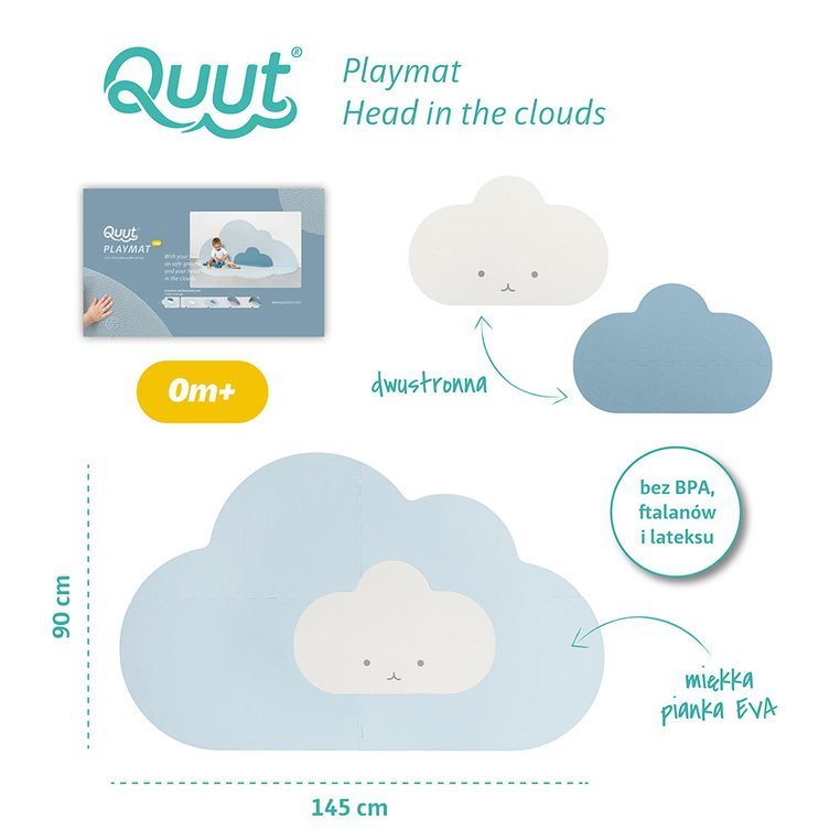 Quut, Mata do zabawy piankowa podłogowa Chmurka Playmat Dusty blue Quut, Mata do zabawy piankowa podłogowa Chmurka Playmat Dusty blue